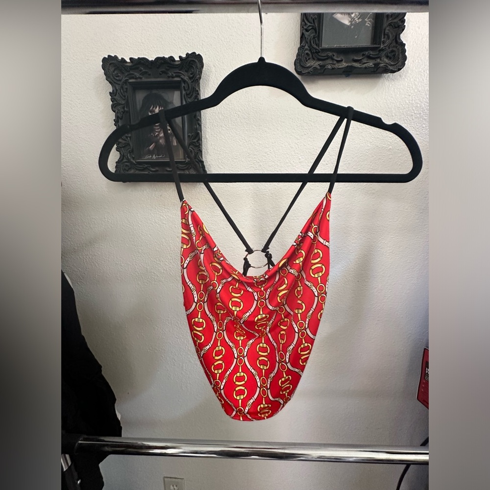 Bridle/Bit Detail Open Back Crop Top